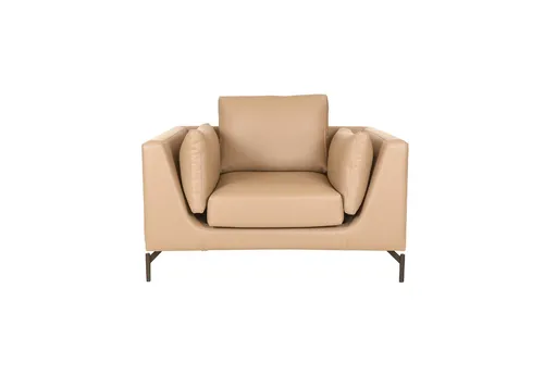 Stilvoller Beiger Ledersessel für modernes Wohnen - Eleganter Loungesessel in Beige, perfekt für das Wohnzimmer. Mit hochwertigem Lederbezug und komfortabler Polsterung - ideal für entspannte Stunden.