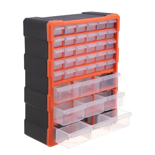 Kleinteilemagazin Schraubenbox mit 39 Schubladen - Praktische Sortierbox für Schrauben und Kleinteile, mit 39 entnehmbaren Schubladen für eine übersichtliche Aufbewahrung. Ideal für Werkstätten und Heimwerker.