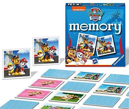 Ravensburger Paw Patrol Mini Memory Game - Matching Picture Snap Pairs Game for Kids Age 3 Years and Up