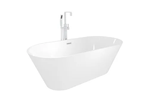 AcquaVapore F01 Freistehende Badewanne 170x80cm mit Armatur - Elegante freistehende Badewanne aus robustem Sanitäracryl, ideal für entspannende Momente. Ergonomische Form und höhenverstellbare Füße ermöglichen eine flexible Aufstellung im Badezimmer.