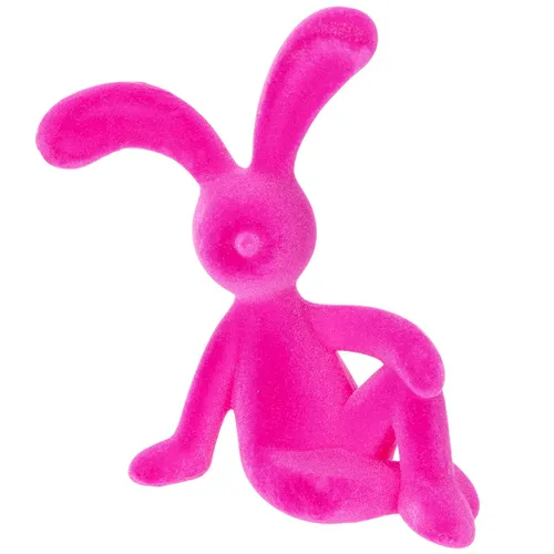 Sitzender Deko-Hase - Fröhliche Frühlings- und Osterdekoration, 2 Stück - Moderne Deko-Hasen aus Kunststoff in Pink, ideal für eine fröhliche Oster- und Frühlingsatmosphäre. Perfekt für jeden Anlass und mit strukturiertem Design.