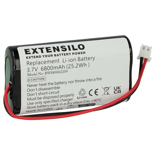 EXTENSILO Akku Ersatz für Sigor 4508401 - Hochleistungs-Akku (6800 mAh, 3,7 V) für Tisch- und Nachttischlampen | Wiederaufladbar und langlebig | Ideal für Indoor & Outdoor Nutzung