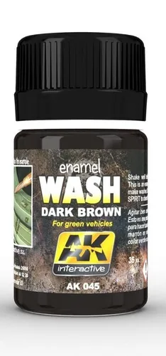AK-045 Dark Wash for Green Vehicles Weathering Liquid AK-045