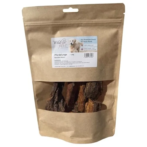 Wild & Fein Pferdelunge - 100 g - natürlicher Kausnack für Hunde
