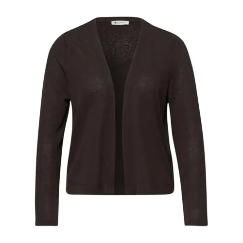 Street One Langarm Jacke in offener Passform Espresso Brown 34 - Modische Strick-Look Jacke in offener Passform für einen lässigen Freizeit-Look. Perfekt für vielfältige Kombinationen und angenehm zu tragen.
