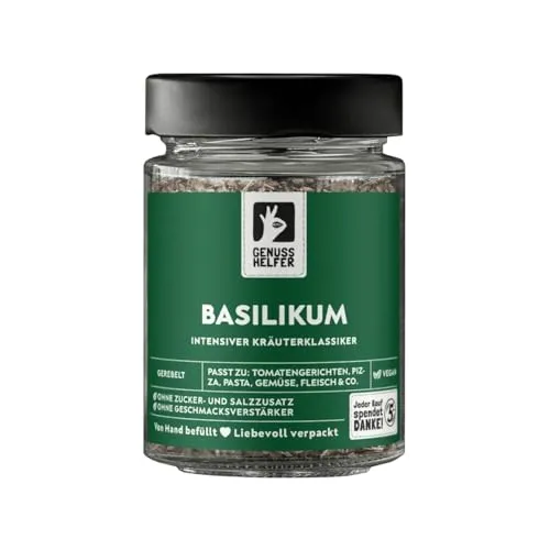Bremer Gewürzhandel Basilikum, gerebelt, getrocknetes Basilikum zum Kochen, ideal für die italienische Küche, 25g im Glas