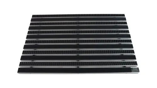 EMCO DIPLOMAT Eingangsmatte 22mm - Gummi + Bürsten schwarz, 60x40cm - Fußmatte aus robustem Gummi mit Bürsten für effektive Schmutzaufnahme, ideal für Innen- und Außenbereiche, bis zu 2.000 Begehungen pro Tag.