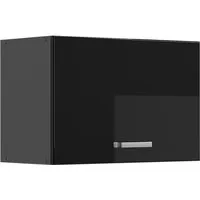 Vicco Hängeschrank R-Line - 60 cm Hochglanz Schwarz/Anthrazit - Küchenhängeschrank mit modernem Design, ideal über Dunstabzugshauben, platzsparend und pflegeleicht aus melaminharzbeschichteter Spanplatte.