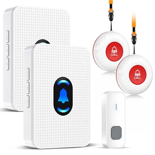 Produktbild Daytech Notrufknopf für Senioren mit Notrufarmband (2x Empfänger + 3x Sender)
