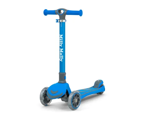 Milly Mally Boogie Dreiroller Balanceroller mit LED Rädern - Kinderscooter für Kinder ab 3 Jahren, bis 50 kg belastbar. Mit leuchtenden Rädern und rutschfester Plattform für sicheres Fahren. Leicht transportierbar dank klappbarem Griff.