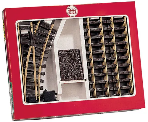 LGB Spur G 19901 Gleis-Set mit Prellbock - Gleismaterial für Spur G, enthält einen Prellbock und sorgt für ein realistisches Bahn-Erlebnis im Garten.