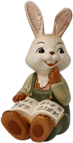 Goebel Hase Früh übt sich - 10 cm große Hasenschule für Ostern 2023 - Figur aus Steingut, mehrfarbig und ideal als fröhliche Osterdekoration oder Geschenk für Hasenliebhaber.