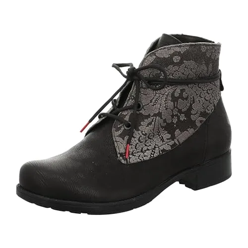 Think Booties schwarz Denk 831-0010 Gr.38 - DKN 709 - Wanderschuhe mit Funktionsschnürung für optimalen Halt, aus weichem Velour-Leder und mit elastischer Latexsohle für besten Komfort. Ideal für sportliche Aktivitäten und den Alltag.