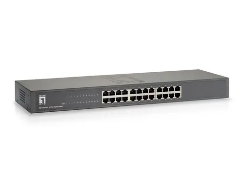 LevelOne GSW-2457 - 24-Port Gigabit Ethernet Switch, kompakt und ideal für effiziente Netzwerkverwaltung in Serverräumen