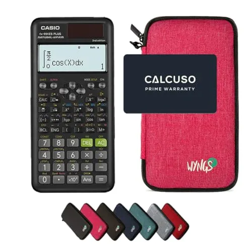 Casio fx-991ES Plus 2nd Edition mit WYNGS Schutztasche in pink von CASIO