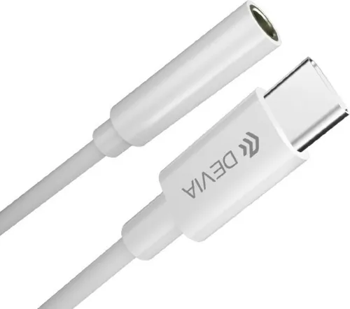 Kopfhöreradapter USB-C auf 3,5 mm Klinke in Weiß Adapter 0,10m