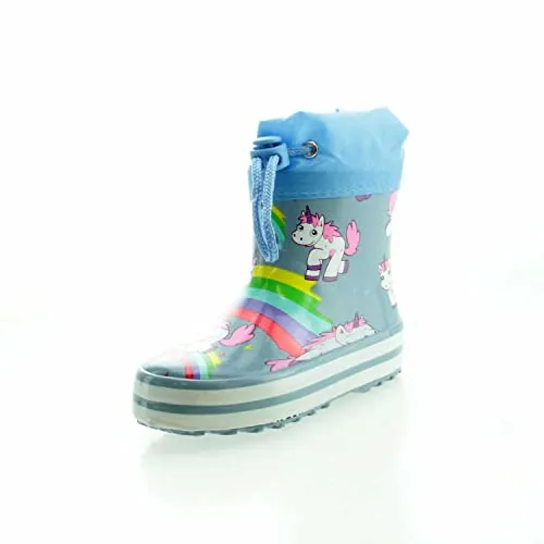 Beck Kleinkinder Gummistiefel Rainbow mit Warmfutter – Leichte und flexible Gummistiefel für warme Füße - Bunte Gummistiefel mit Einhörnern und Regenbogen, wasserdicht und wärmend. Ideal für Nässe und Kälte, mit rutschfester Sohle und praktischem Schnellverschluss.