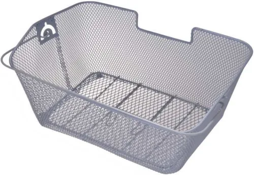 Fahrradkorb Fahrrad Korb De Luxe Metall Gepäckträger mit Tragebügel Silber