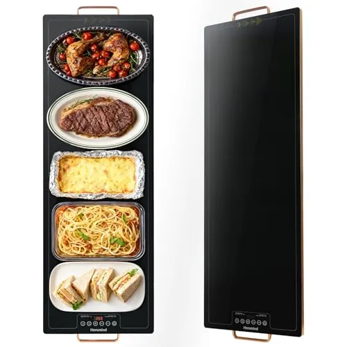 Heromind Wärmeplatte 100x35 cm, 450W Elektrische Warmhalteplatte, Touch-Bedienung, Für Großküchen & Catering, Langlebiges Design