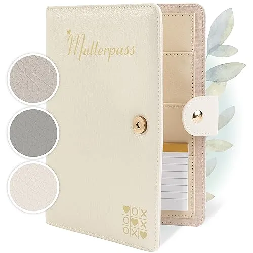 TWIVEE - Mutterpasshülle - Organizer Mit Magnetverschluss - Mutter-Kind-Pass - Deutscher Mutterpass - Inkl. Notizblock und 8 Fächern