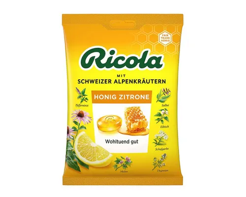 RICOLA Süßigkeit, Ricola Honig Zitrone mit Schweizer Alpenkräutern in Böxli 75g