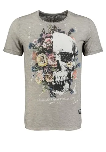 Key Largo T-Shirt Rising Skull - Stylisches T-Shirt mit auffälligem Totenkopf-Print. Aus 100% Baumwolle für ein angenehmes Tragegefühl. Ideal für modebewusste Männer in Größe 3XL.