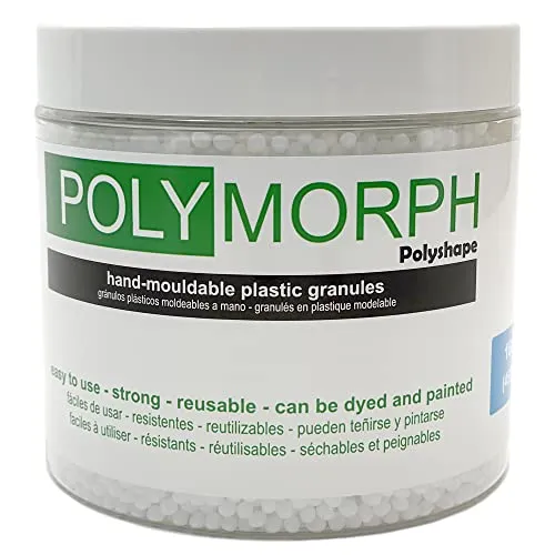Polyshape Polymorph - formbare Plastikgranulate für Selbermachen, Zahnprothesen, Spezialeffekte - 500g Dose.