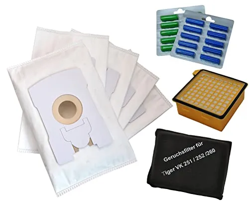 teiliges SET geeignet Vorwerk Kobold VT 260, 20 Microvlies-Beutel mit Schiebeverschluß, 1 Hygienefeinfilter, 1 Geruchsfilter, 20 Duftstäbchen 42
