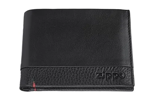 Zippo Geldbörse Nappaleder schwarz - Elegante Geldbörse aus Nappaleder mit RFID-Block und 6 Kartenfächern, ideal für stilbewusste Nutzer, die Sicherheit und Funktionalität schätzen.