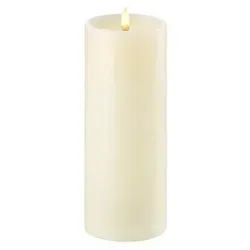 Uyuni LED Stumpenkerze 7,8x20cm Ivory - Echte Wachsoberfläche - Kerzen mit echter Wachsoberfläche und 3D-Flamme für ein authentisches Flackerlicht, rauch- und rußfrei – ideal für stimmungsvolle Akzente in jedem Raum.
