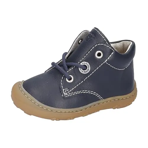 RICOSTA Unisex - Baby Stiefel Cory,Kinder Lauflernschuhe,WMS:Mittel,lose Einlage,schnürstiefel,Booties,Leder,Nautic (180),19 EU