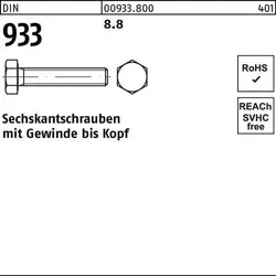 Sechskantschraube DIN 933 VG M6x 30 8.8 500 Stück