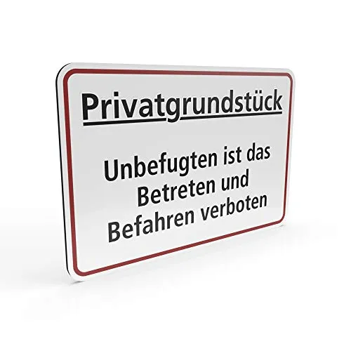 Betriebsausstattung24 Hinweisschild Privatgrundstück - Betreten verboten - Sicherheitsschild für Privatgrundstücke, UV-beständig und wetterfest. Hohe Stabilität bei Temperaturen von -50 bis +80 °C, ideal für Innen- und Außenbereich.