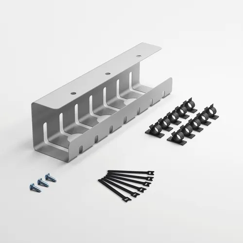Albatros Kabelkanal Set A, Silber Schreibtisch Komplettset - Kabelmanagement