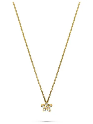 CHRIST Collier CHRIST Damen-Kette 585er Gelbgold 6 Diamant Blume