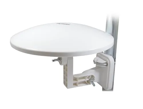 Metronic 427017 Ausrichtbare Antenne mit F.Stecker, 36 dB Weiß - DVB-T/T2-Antenne mit 36 dB Verstärkung, ideal für Innen- und Außenbereich, leicht und kompakt für einfache Installation.