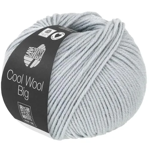 LANA GROSSA Cool Wool Big | Extrafeine Merinowolle waschmaschinenfest und filzfrei | Handstrickgarn aus 100% Schurwolle (Merino) | 50g Wolle zum Stricken & Häkeln | 120m Garn FB 1034
