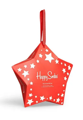 Happy Socks Freizeitsocken Happy Socks Geschenkbox STARS GIFT BOX 1-PACK XSTG01-4300 Rot Weiß
