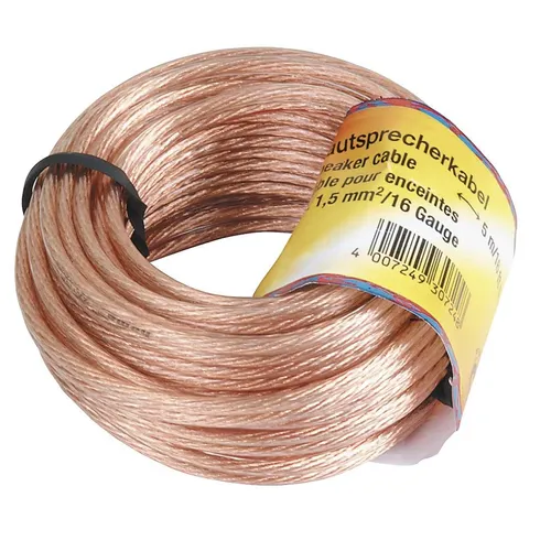 Hama Lautsprecherkabel 2x 1,5 mm² 10 m Transparent 205142