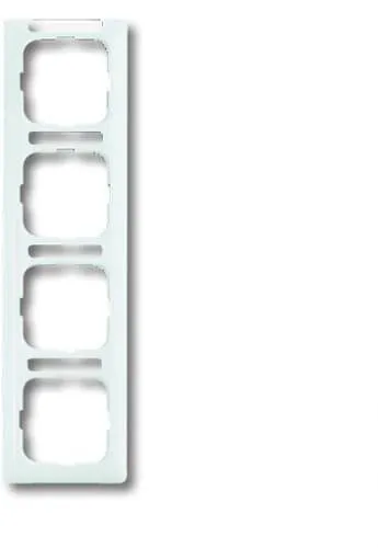 Busch-Jaeger 4fach Rahmen Reflex SI Reinweiß - Eleganter 4fach Rahmen in Reinweiß mit Sichtfenster und Beschriftungsträger. Ideal für eine ansprechende Wandgestaltung und einfache Installation.