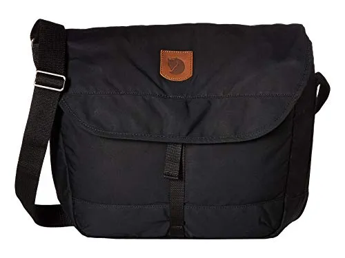 Fjällräven Greenland Shoulder Bag black (550) ONESIZE - Outdoor Reisetaschen & Sporttaschen, strapazierfähige und wasserabweisende Umhängetasche mit gepolstertem Laptopfach für bis zu 15 Zoll, ideal für Radfahrer und den Alltag.
