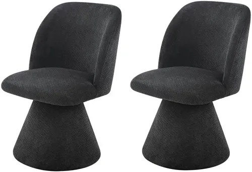 Hela Bari Esszimmerstuhl 2er Set - 360° drehbar, gepolstert, anthrazit - Elegantes 2er Set Esszimmerstühle Bari mit drehbarem Metallfuß. Ergonomisch geformte Rückenlehne und komfortable Polsterung für entspanntes Sitzen. Einfacher Aufbau und pflegeleicht.