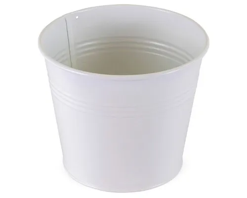 matches21 HOME & HOBBY Blumentopf Blumentopf aus Metall in weiß 16 x 15 cm (1 St)