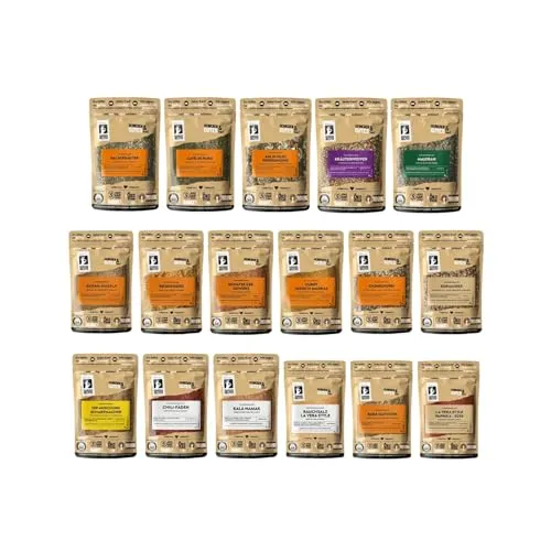 Bremer Gewürzhandel Veggie-Box Deluxe, 18-tlg. Gewürze Set - Entdecken Sie die Vielfalt der vegetarischen Küche mit unserer 18-tlg. Veggie-Box Deluxe. Ideal zum Verschenken oder für kreative Kochabenteuer – ganz ohne künstliche Zusatzstoffe!