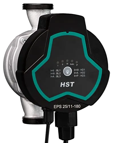 HST | Hocheffiziente Heizungspumpe | Umwälzpumpe | HST EPS 25-110/180 mm | Förderhöhe 11 Meter | Drehzahlregelung über PWM Signal