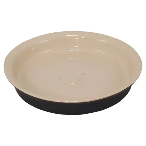 Nobby Katzen Keramik Schale Miska - Schwarz-Creme, 16 x 2,5 cm, stilvolles Design für elegantes Fressen Ihrer Katze