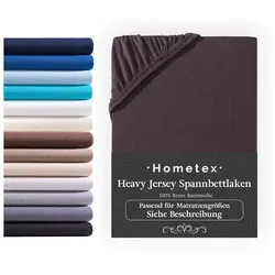Hometex Premium Textiles Spannbettlaken Exclusive Topper-Spannbettlaken, Jersey, Für Matratzentopper und Boxspringbett Topper braun 180-200x200 cm cm