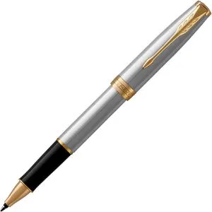 Parker Tintenroller Sonnet Edelstahl G.C. - Eleganter Schreibgenuss - Schreibutensilien mit feiner Edelstahlspitze, nachfüllbar und dokumentenecht. Ideal für anspruchsvolle Schreibanforderungen und kommt in einem stilvollen Geschenketui.