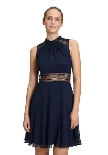 Vera Mont Damen Cocktailkleid Night Sky mit Spitzeneinsatz - Elegantes Partykleid für Damen, ätherischer Look mit raffiniertem Spitzeneinsatz und ausgestelltem Schnitt, perfekt für besondere Anlässe.