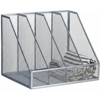 relaxdays Stehsammler 4 Fächer, silber – Ordnung leicht gemacht - Stehsammler aus robustem Metall mit 4 Fächern für A4-Dokumente, ideal für ein aufgeräumtes Arbeitszimmer oder Büro. Modernes Design sorgt für Übersichtlichkeit und Stil.